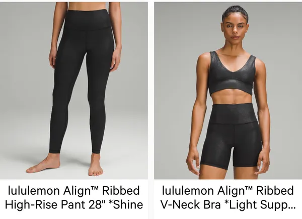 Lululemon Black Align HR Shine leggings 28” & Align bra - Image 3