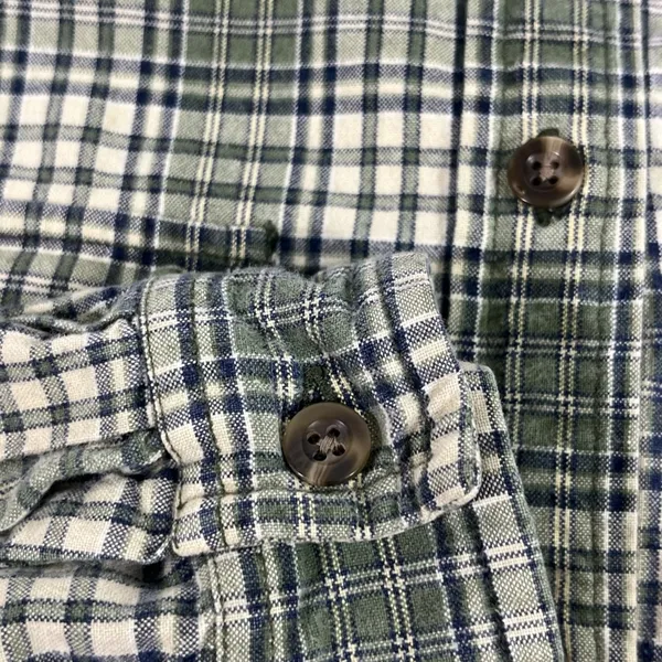Krazy Kat Flannel Button Up Shirt 100% Cotton Pockets Women‎ Sz S Green Preowned - Image 9
