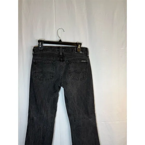 7 For All Mankind Jeans Womens Black Charcoal Wash Straight Leg 32 Inseam - Image 7