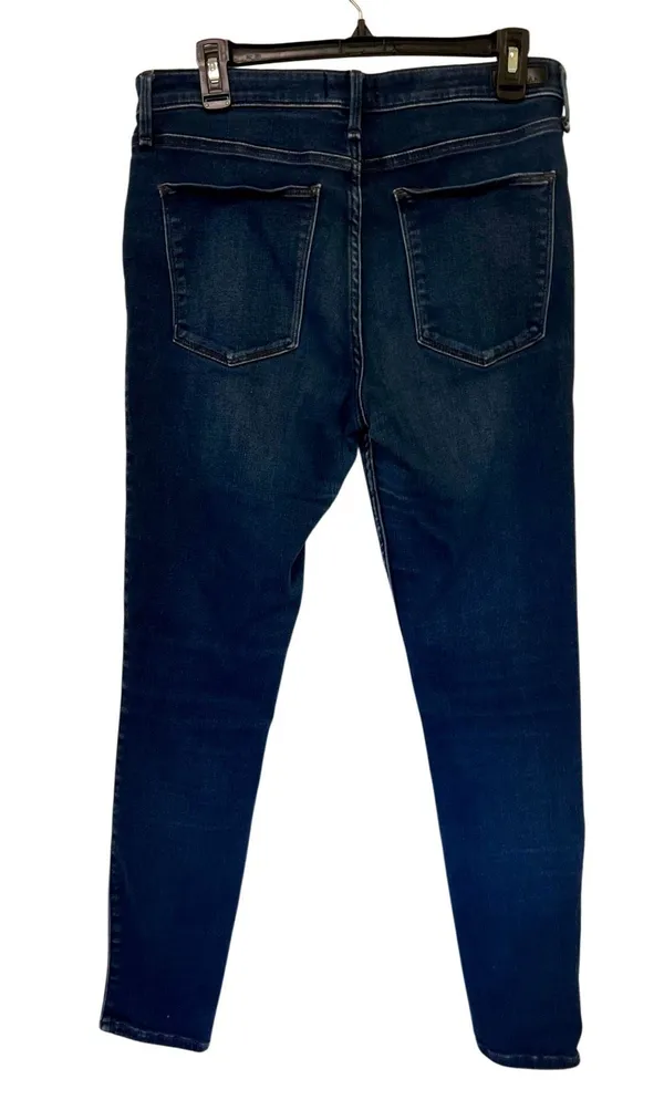 Abercrombie & Fitch Skinny Jeans Womens Blue Dark Wash Denim Zip Fly Sz 12R 31 - Image 2