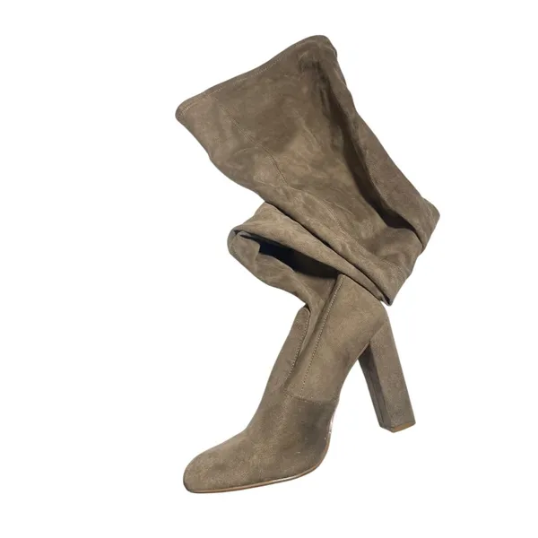 Steve‎ Madden Taupe Over-The-Knee Block Heel Suede-Look Boots Size 7.5 - Image 2