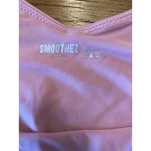 SMOOTHEZ by Aerie Women's Pink One Piece Bodysuit Solid Stretch, Size M - Image 2