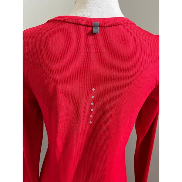 Nike Running Dri-FIT Red Shirt Small Long Sleeve Athletic Reflective Logo Sporty - Image 5