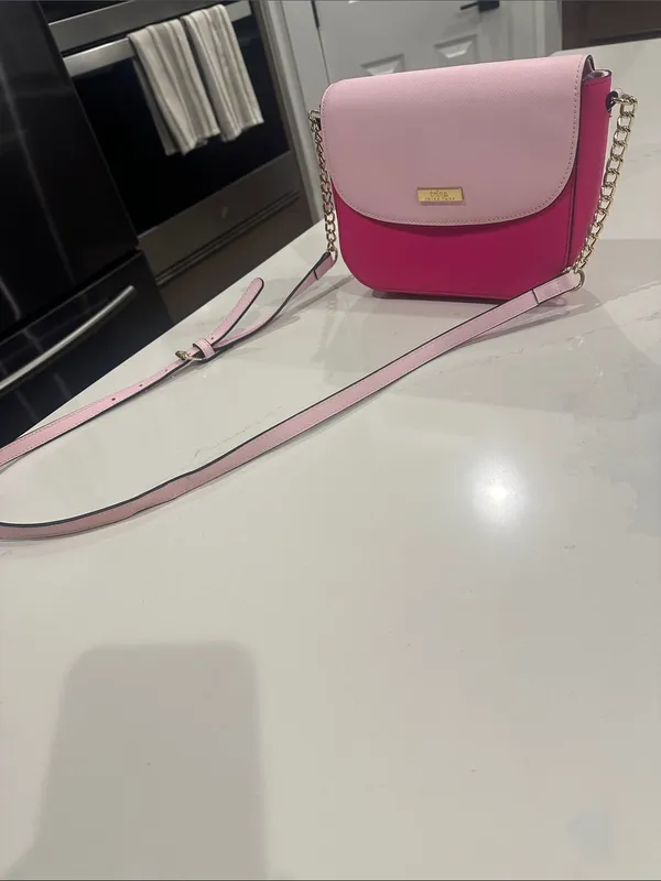 trina by Trina Turk Two Tone Pink Color Block Crossbody Purse Bag - Image 2