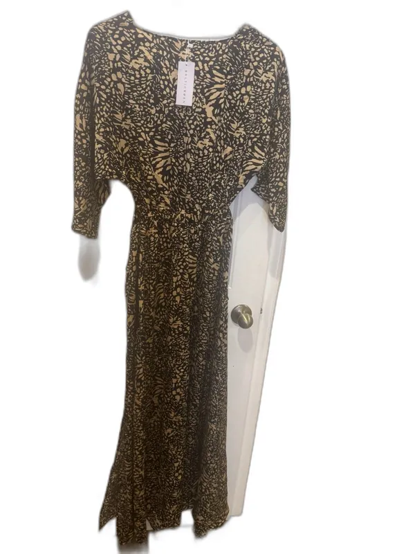 BALTIC BORN Morlana Maxi Dress | Black + Tan Print SIZE S - Image 5