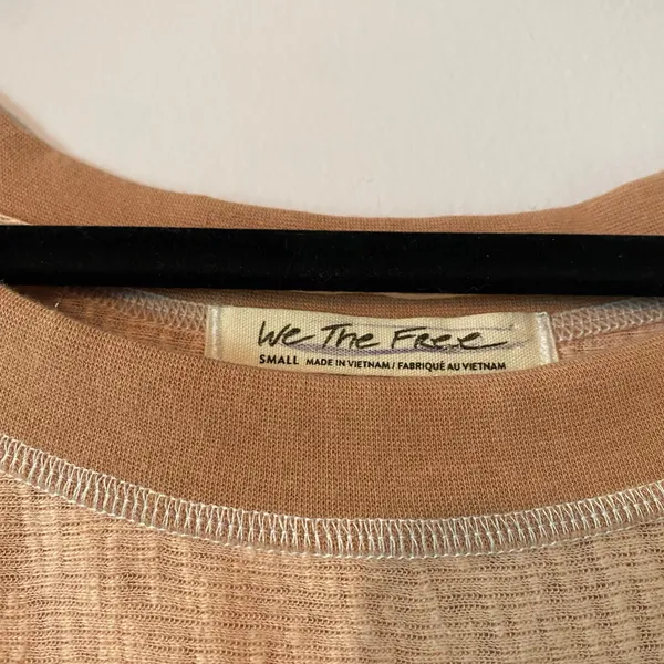 We The Free Game Time Tee Pink White Oversized Baseball Shirt Loungewear Small - Image 2