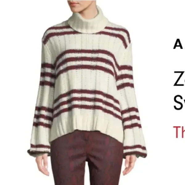 ALC Frank Zaira Striped Turtleneck‎ Sweater Mohair Blend size XS - Image 8