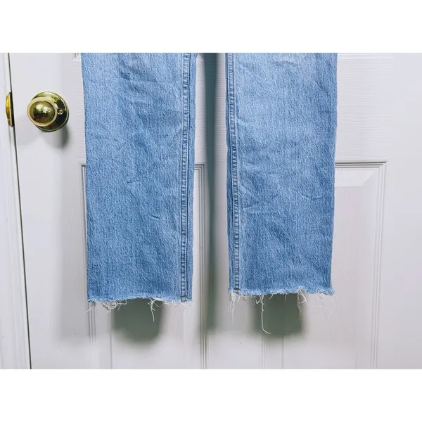 Abercrombie & Fitch 90s Straight Mid Rise Jeans Size 27 Extra Long Blue Retro - Image 7