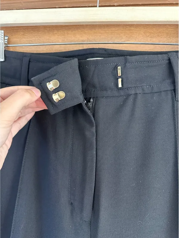 Zimmermann Wool Blend Woven Wide-Leg Pants Trousers in Black Women’s sz 4 Large - Image 7