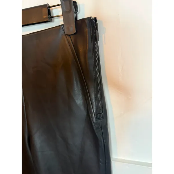 Zara Black Faux Leather Side Zip Ankle Pants - Image 6
