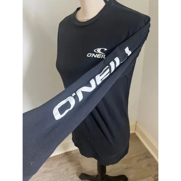 O'Neill Small Black Long Sleeve Graphic Tee Cotton Granola Unisex Skater Beach - Image 5