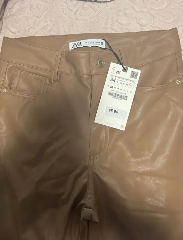 Faux Leather Mini Flare Pants - Image 8