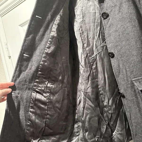 LL Bean Womens Gray Wool Blend Thinsulate Insulated Field Coat Jacket Large - Image 7