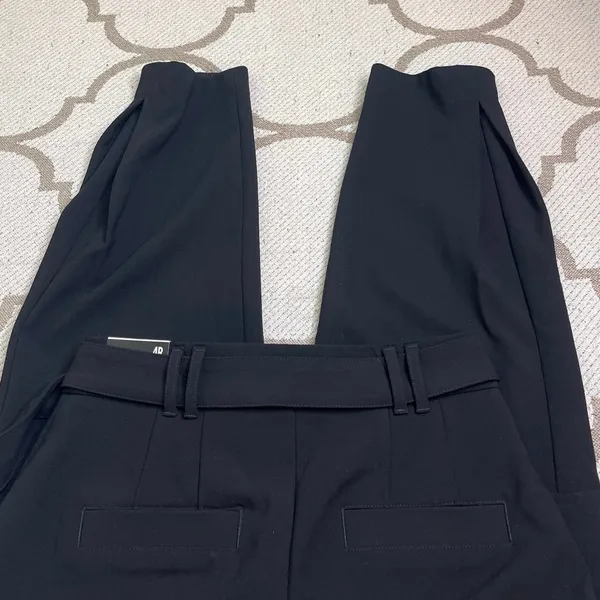 Express Super High Rise Cargo Trousers Black Belted Tapered Ankle Pants Size 4 - Image 3