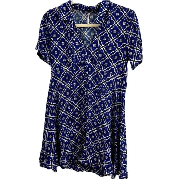 ✨Free People blue Melody Easy print mini dress✨ - Image 4