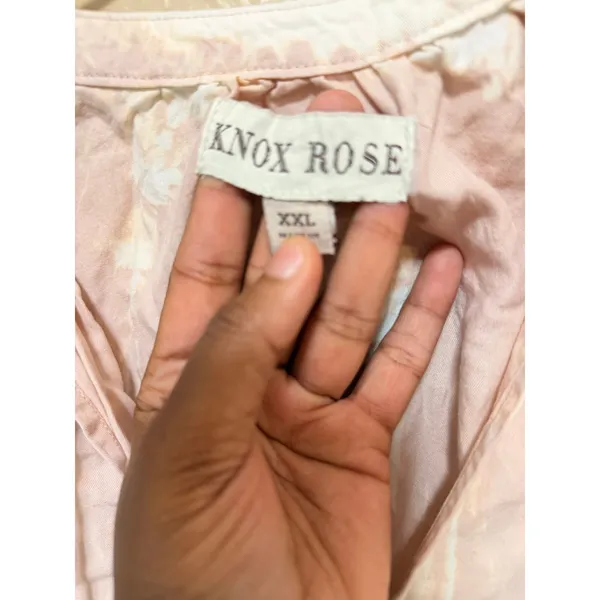 KNOX ROSE Pink Tie Dye Tiered Ruffle Sleeve Mini Dress XXL‎ - Image 2