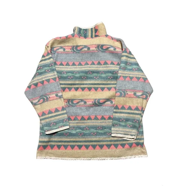 Bill Blass Fleece Women Medium Aztec 1/4 Snap‎ Pullover Western Soft Outdoor - Image 2