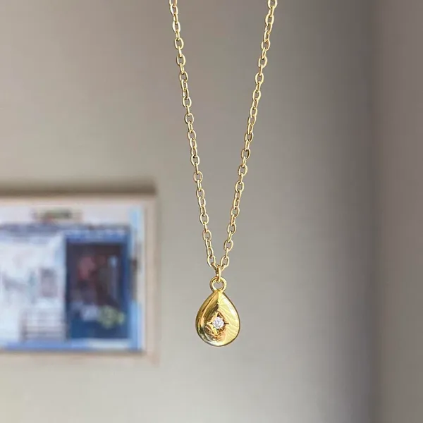 Handmade gold tone stainless oval beam necklace🌟 - Image 3