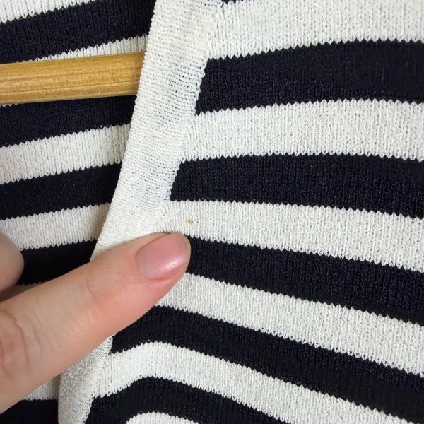 AK Anne Klein Striped Knit Cardigan Sweater Tank Top Set Size L/PL Mod Layering‎ - Image 6
