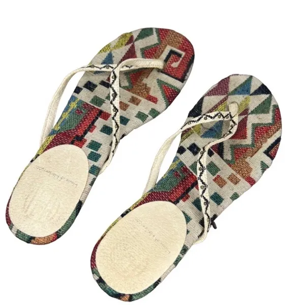 House of Harlow 1960 Boho Woven Tapestry Flip Flop Sandals 7 - Image 2
