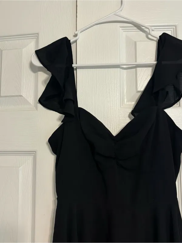 Lulus Take in the Sweetness Black Flutter Sleeve Midi Dress - Image 5