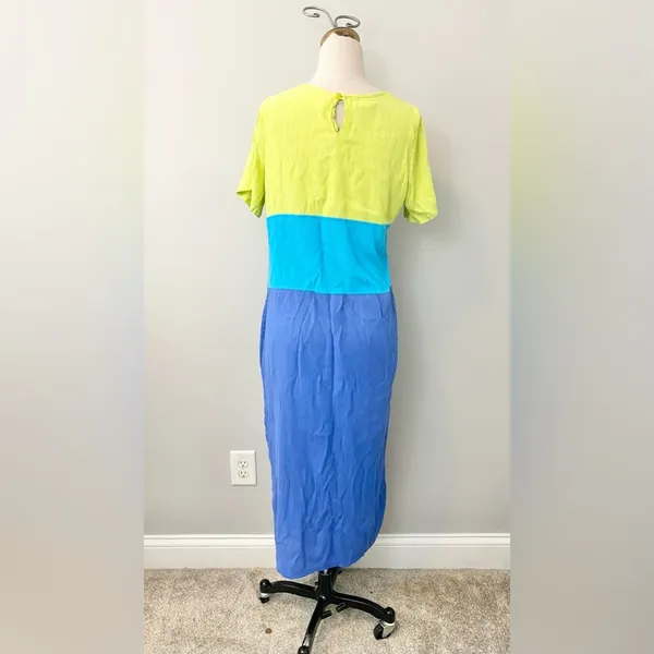 Diane Von Furstenberg Colorblock Pattern crepe maxi dress large DVF - Image 4
