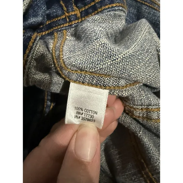 Mossimo Denim Vintage Y2K Distressed Cropped Jean Jacket Women's Sz L - Image 12