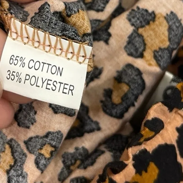 Ecowish Leopard Print Lightweight Wide Leg Pants SZ M Pull on Waist Casual Trousers - Image 4