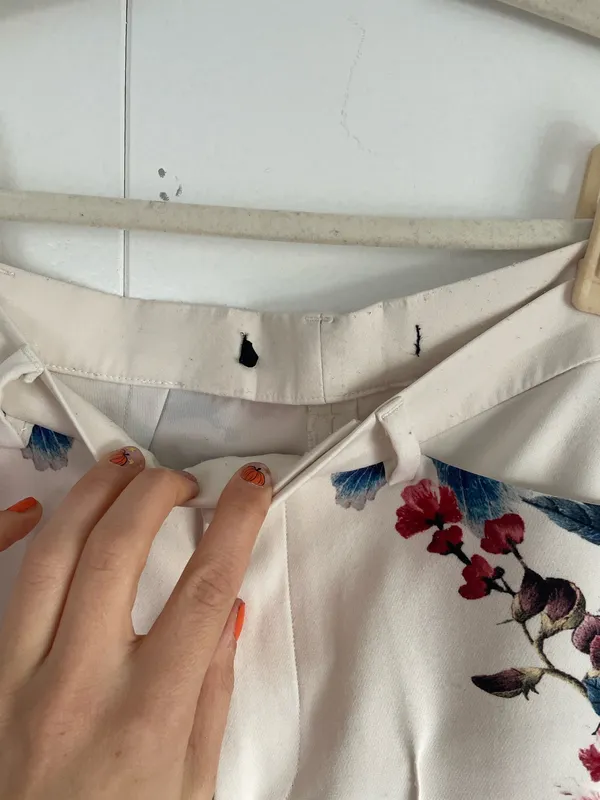 Zara Cream Floral Boot Cut Pants - Image 3