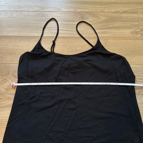 Black tank top with adjustable‎ straps size medium No brand tag but I think it - Image 2