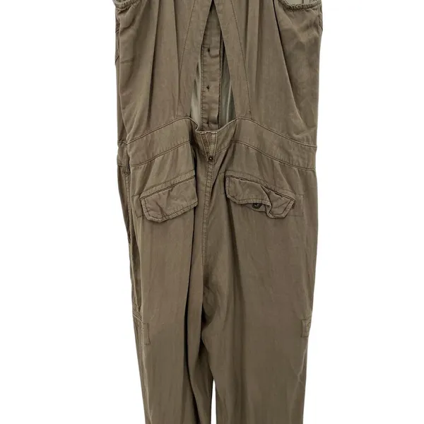 Free People Roaring Rayon Utilitarian jumpsuit Olive Green Drawstring Size‎ 4 - Image 11