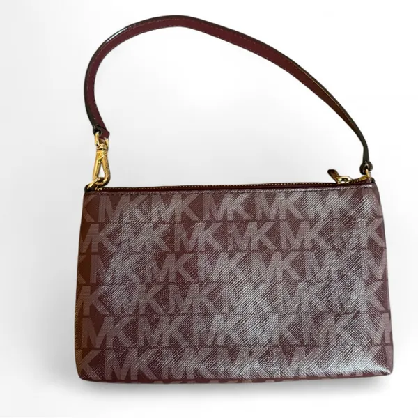 Michael Kors Jet Set Large Signature Wristlet Maroon. - Image 2