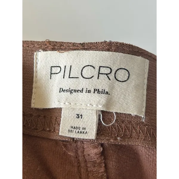 Pilcro Velvet Pull-On Mid-Rise Retro Flare Pants in Brown Size 31 Boho Fall - Image 5