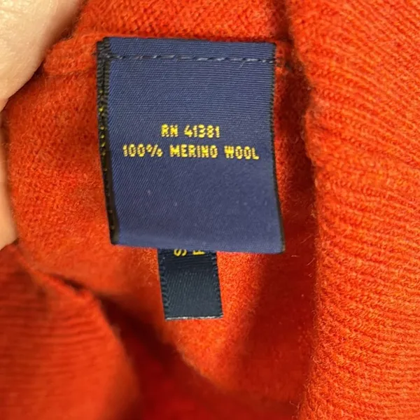 Polo Ralph‎ Lauren Wool Pullover Sweater featuring mock neck Merino wool Sz M - Image 7