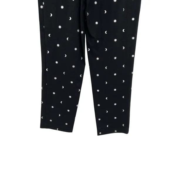 ModCloth Game Changer Twill Pants Ankle Star Moon Print Silver‎ Black Size 4 - Image 11