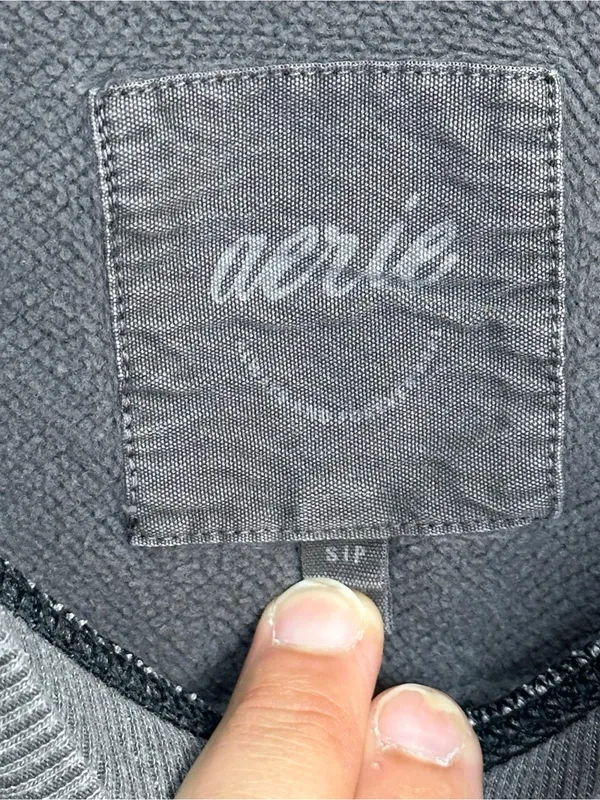 Aerie Gray V-Neck Oversized Sweatshirt Women’s Small Contrast Stitch Pullover - Image 13