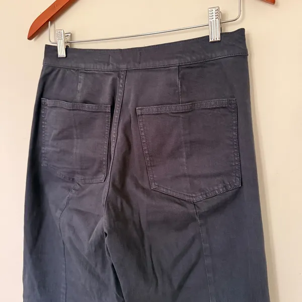 Madewell Emmett Wide Leg Crop Pant Ink Cotton Stretch Welt Pockets High Rise 27 - Image 5