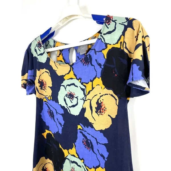 Anthropologie Vanessa Virginia Mina Dress Back Cutout Floral Shift Size Medium - Image 2