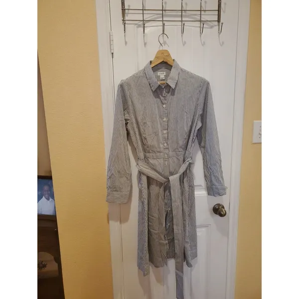 J crew Tie-waist Shirtdress In Stripe - Size 12 - Image 2
