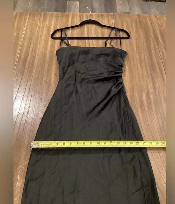 House of Harlow Revolve 1960 Satin style ruched Slip strappy sleeveless Dress S - Image 3