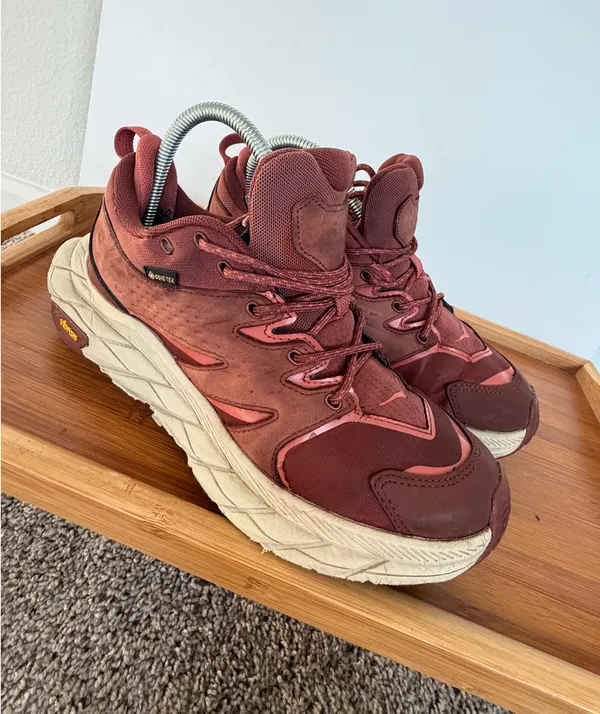 Hoka Anacapa Gototex Megagrip Women’s 9 B Trainers Sneakers Maroon Coral - Image 10