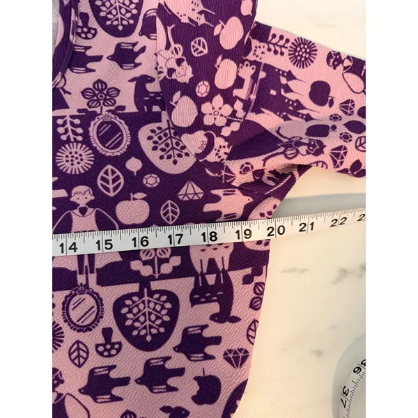 LuLaRoe Amelia Dress Womens XL Purple Snow White Disney‎ Princess Pockets Skater - Image 8