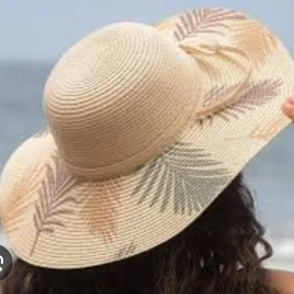 Wide-brimmed beach or field hat. Made mainly of straw. - Image 2