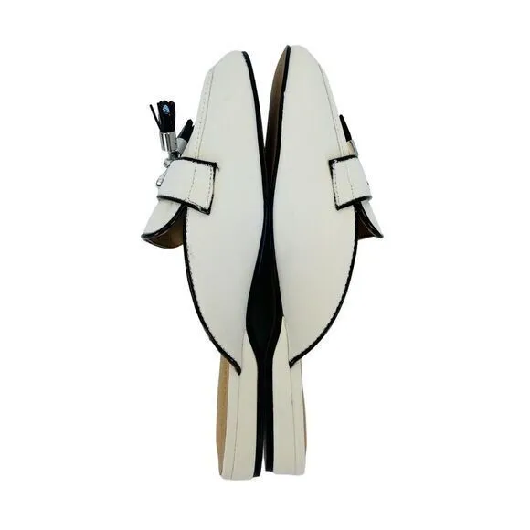 Adrienne Vittadini‎ Saige Tassel Loafer Mule In Smooth White Size 8.5M NWB - Image 5