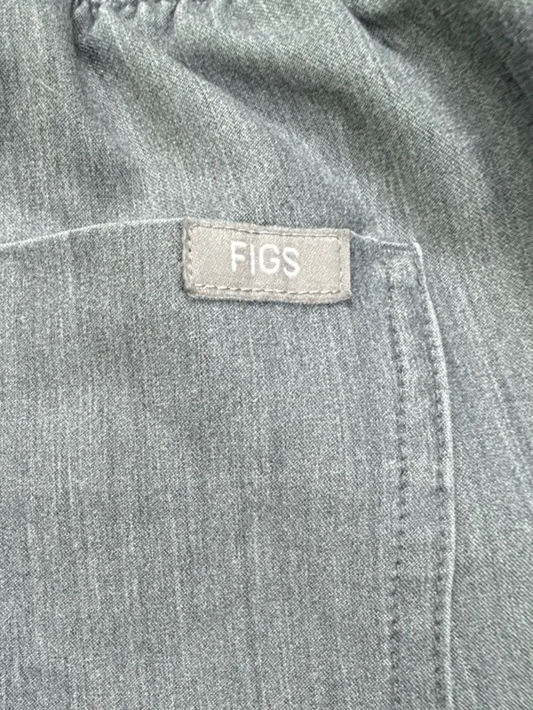 Figs Women's Gray Joggers with Teal Drawstring - Image 9