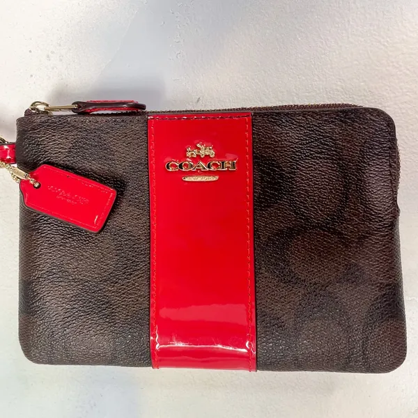 Coach wristlet with patent leather trim - Image 2