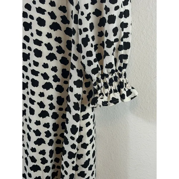 Giffniseti Maxi Dress Sz‎ 1XL Dalmatian Print High-Low Cutout Ruffle Boho - Image 7
