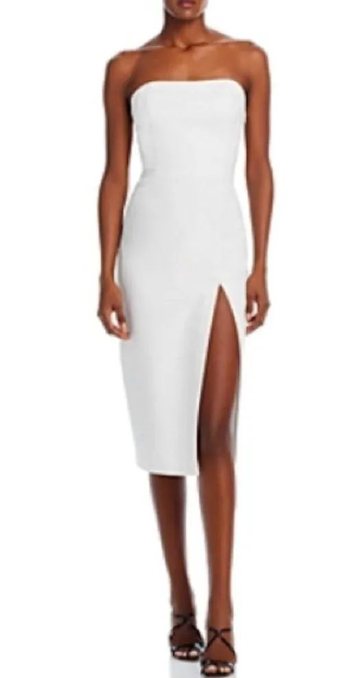 Bellavia Bow Back Midi Strapless Sheath Dress White, Size M NWT - Image 10