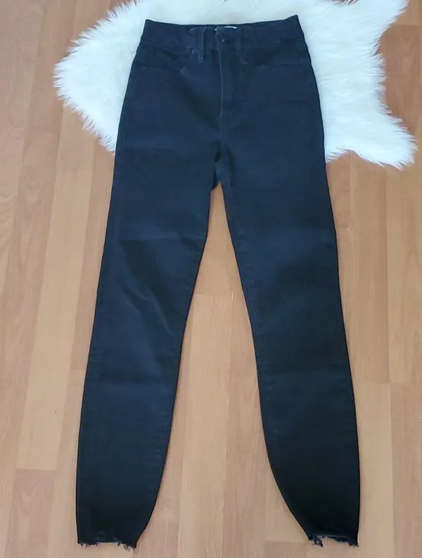 Good American good waist crop black skinny jeans sz 00/24 - Image 4