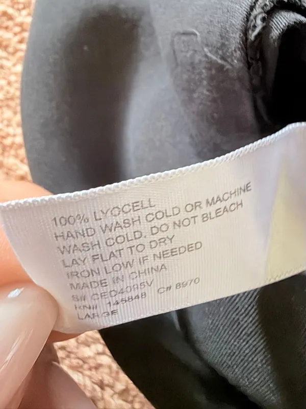 Everly Black Lyocell Popover Shift Dress Size Unmarked Short Sleeve Pockets - Image 8